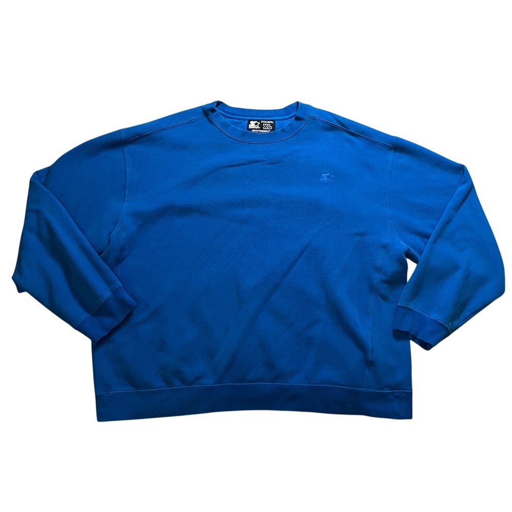 Y2K Vtg Starter Pro60 Heavyweight Crewneck Sweatshirt Royal Blue XL Embroidered